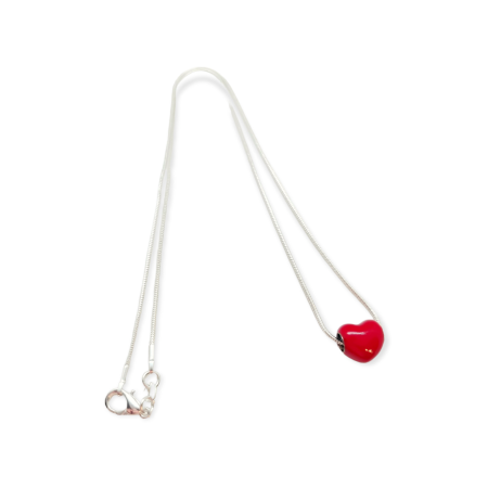 Necklace with silver 925 red heart2